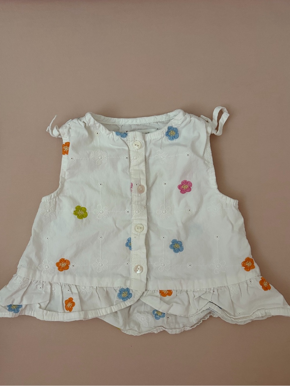 Zara Flower Button Top